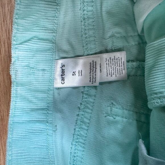 Carter’s 5T Girls Corduroy Pants Aqua Blue Stretch Cotton - Picture 5 of 5